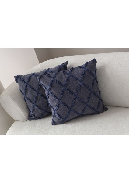 2'li Set Geometrik Desen Bohem Punch Dokuma Kırlent Kılıfı Mavi fırsatları