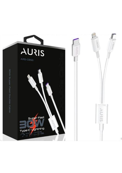 30W USB Lighting - Type-C 2 In 1 Süper Hızlı Şarj ve Data Kablosu