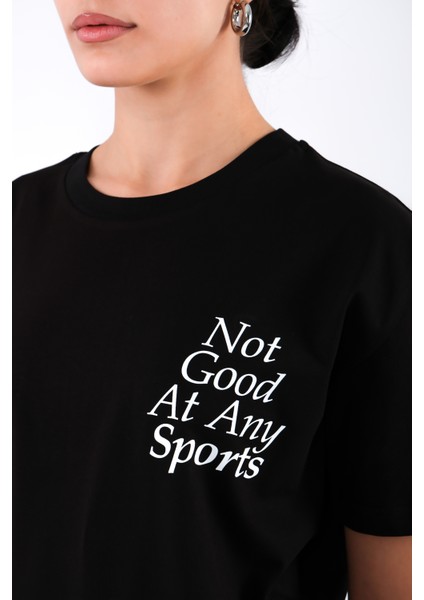 Any Sports Relaxed Fit Kadın T-Shirt Siyah