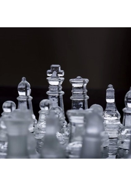 Glass Chess Cam Satranç Takımı (20 cm x 20 Cm)