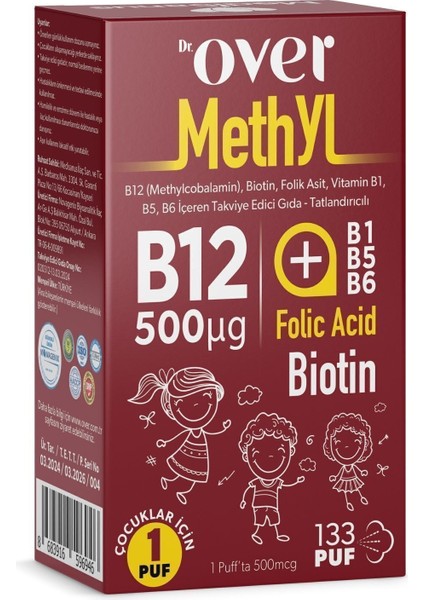 B12 Plus B12 Biotin Folik Asit Vitamin B1 B5 B6 İçeren Takviye Edici Gıda 20 ml x 3 Adet