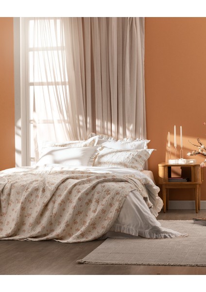 Julien Çift Kişilik Yatak Örtüsü Seti - Pudra