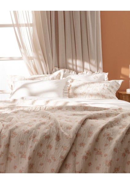 Julien Çift Kişilik Yatak Örtüsü Seti - Pudra modelleri