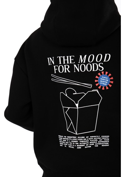 In The Mood For The Noods Relaxed Fit Hoodie Kadın - Siyah