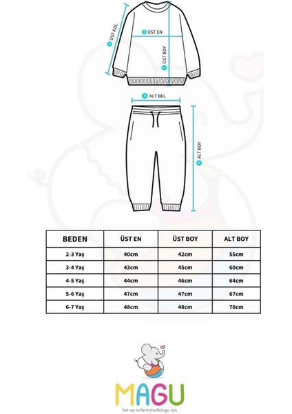 Unisex Çocuk Yeşil Sloganlı Kışlık Pamuklu Kapüşonlu Sweatshirt Eşofman Tayt Alt-Üst Takım