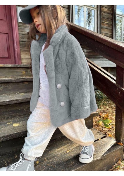 Kız Çocuk Suni Kürk Düğmeli Mont Ceket fiyatları