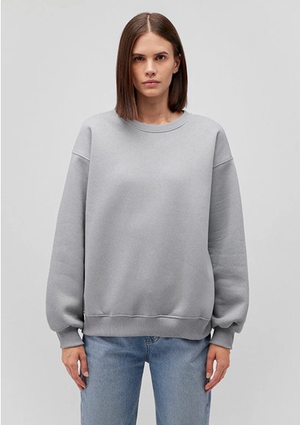 Kadın Bisiklet Yaka Regular Fit Basic Sweatshirt