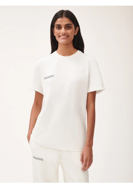 Beyaz Unisex Nature Concept Baskılı Oversize T-Shirt