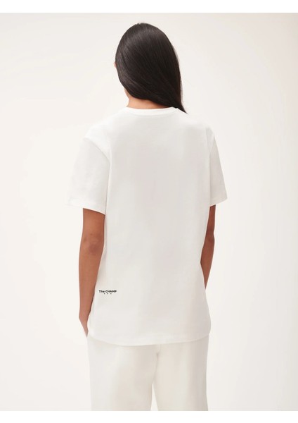Beyaz Unisex Nature Concept Baskılı Oversize T-Shirt modelleri