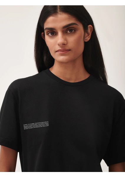 Siyah Unisex Nature Concept Baskılı Oversize T-Shirt