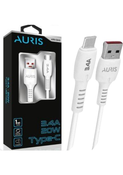 3.4A 20W - USB Type-C Şarj ve Data Kablosu