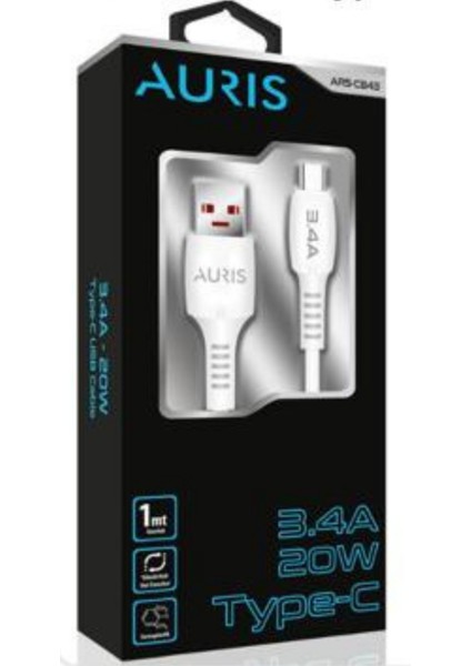 3.4A 20W - USB Type-C Şarj ve Data Kablosu