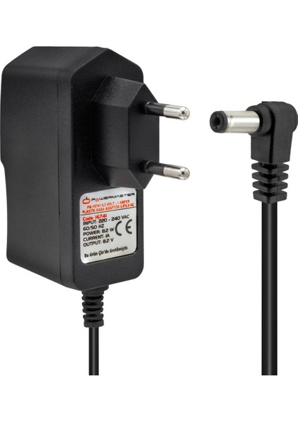 PM-16741 8.2 Volt - 1 Amper 5.5*2.5 mm Uçlu Plastik Kasa Adaptör