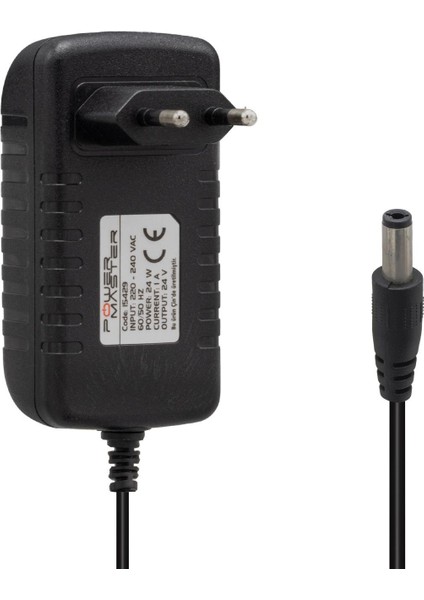 PM-15429 24 Volt - 1 Amper 5.5*2.5 mm Uçlu Priz Tipi Plastik Kasa Adaptör