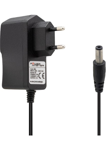 PM-8114 9 Volt - 1 Amper 5.5*2.5 mm Uçlu Priz Tipi Adaptör