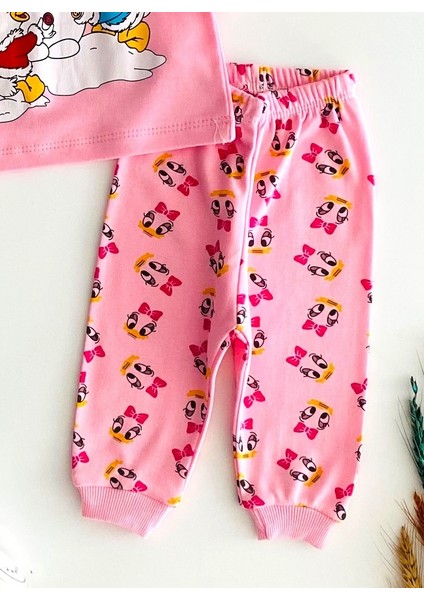 Neşeli Bebekler Baby Kardan Adamlı Baby Du& Baby Daisy DuBaskılı Pijama Takım Pembe