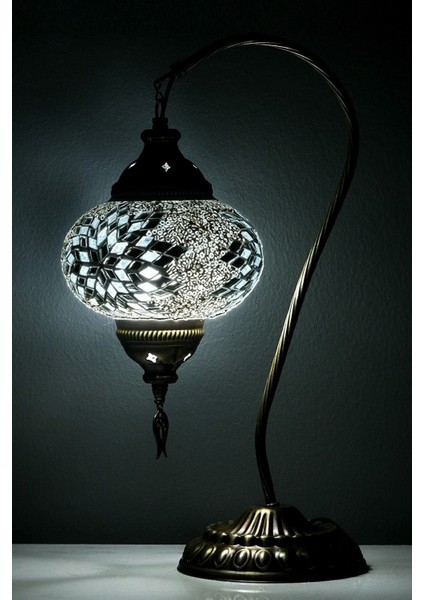 Mozaik Işlemeli Abajur, Komidin Lambası, Mozaik Türk Aydınlatmaları, Sultan Lambası