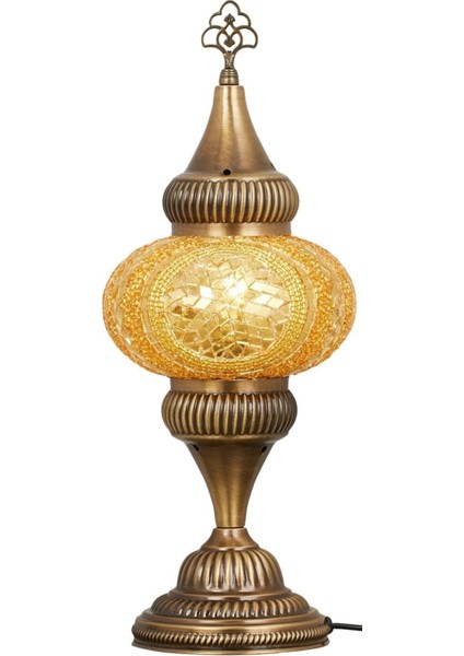 El Yapımı Otantik Mozaik Renkli Cam Masaüstü Abajur Lamba, Masa Komodin Gece Lambası, Xl 45CM fiyatları
