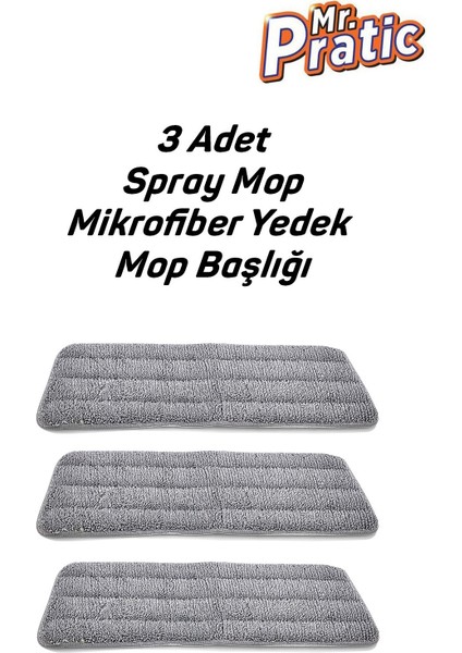 3 Adet Spray Mop Uyumlu Mikrofiber Yedek Bez