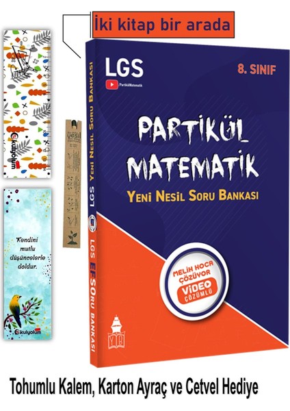 8. Sınıf LGS Partikül Matematik Soru Bankası + Tohum Kalem - Cetvel - Ayraç
