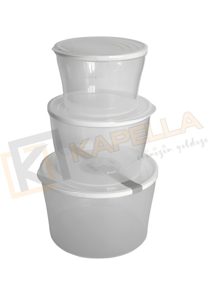 Tuffex Large 3lü Set Polo Tapper Yuvarlak Saklama Kabı