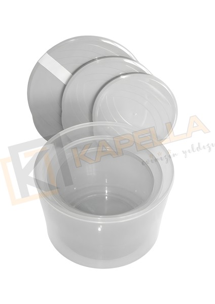 Tuffex Large 3lü Set Polo Tapper Yuvarlak Saklama Kabı