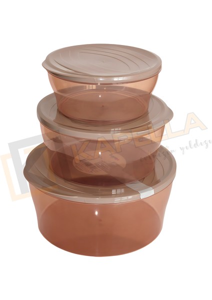 Tuffex 3lü Set Polo Tapper Yuvarlak Saklama Kabı M