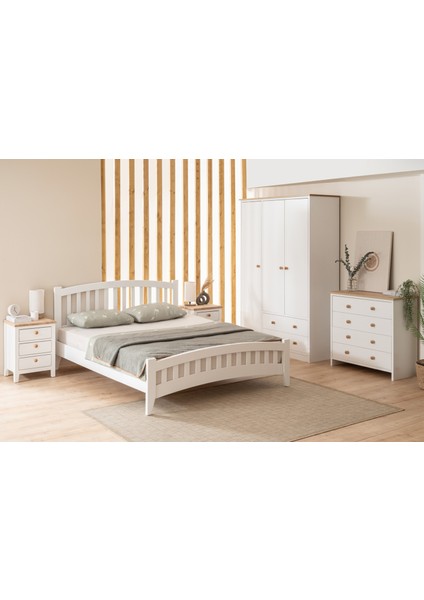 Lrya Modern İnci Beyaz Tek Kişilik Karyola 120X200
