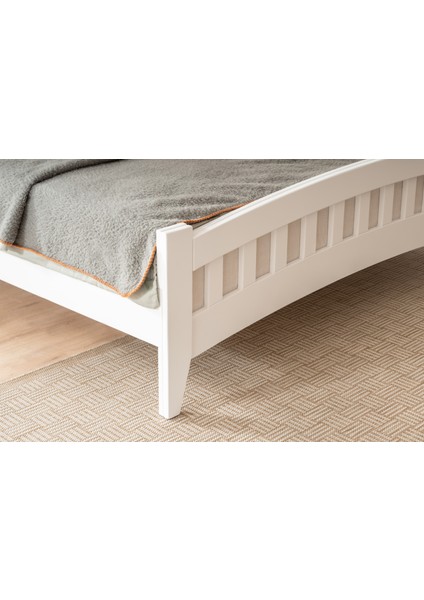 Lrya Modern İnci Beyaz Tek Kişilik Karyola 120X200