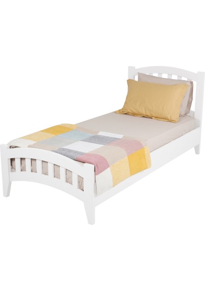 Lrya Modern İnci Beyaz Tek Kişilik Karyola 120X200