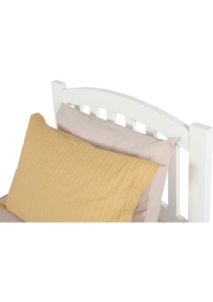 Lrya Modern İnci Beyaz Tek Kişilik Karyola 120X200