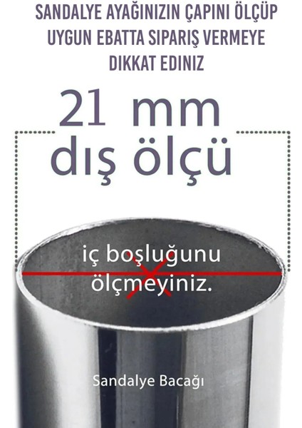 24 Adet Sessiz Tip Sandalye Pabucu Masa Sandalye Zemin Koruyucu 2,1 cm Beyaz