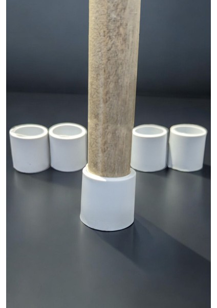 8 Ad 21 mm Beyaz Silikon Masa Sandalye Pabuç Kaydırmaz