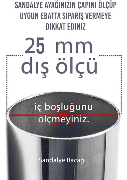 20 Adet Sessiz Tip Sandalye Pabucu Masa Sandalye Zemin Koruyucu 2,5 cm Siyah