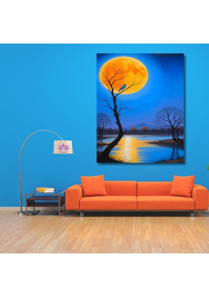 Sayılarla Boyama Hobi Seti Renkli Baskılı (Çerçeveli) 40X450 Cm: Ayın Yansıması 2