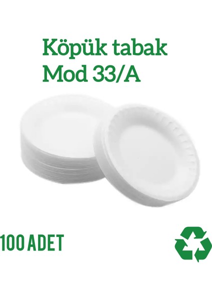 Yuvarlak Köpük Tabak Küçük Boy 100 Adet