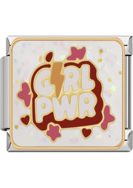 Kız Gücü Şimşek (Girl Power) Çelik İtalyan Charm