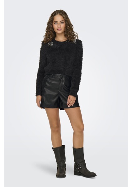 Onlıdına Hw Faux Leather Şort cc Pnt Siyah 15324964