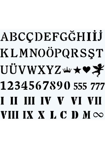 Klasik Font Dövme Şablon Seti modelleri