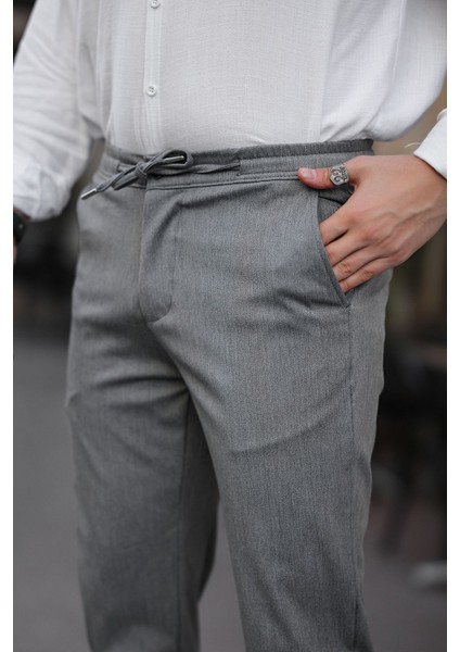 Slimfit Jogger Mevsimlik Gri Likralı Rahat Pantolon