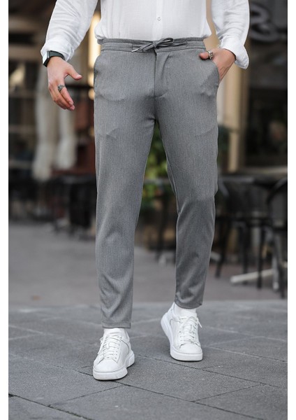 Slimfit Jogger Mevsimlik Gri Likralı Rahat Pantolon