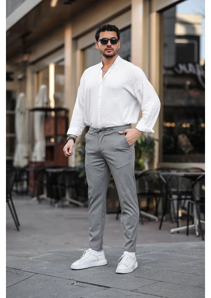 Slimfit Jogger Mevsimlik Gri Likralı Rahat Pantolon