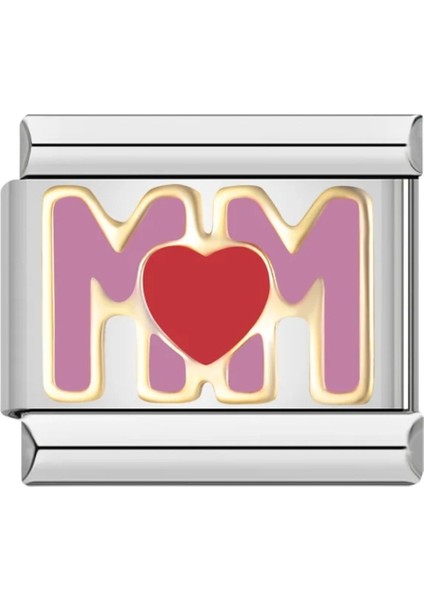 Kalpli Anne (Mom) Çelik İtalyan Charm