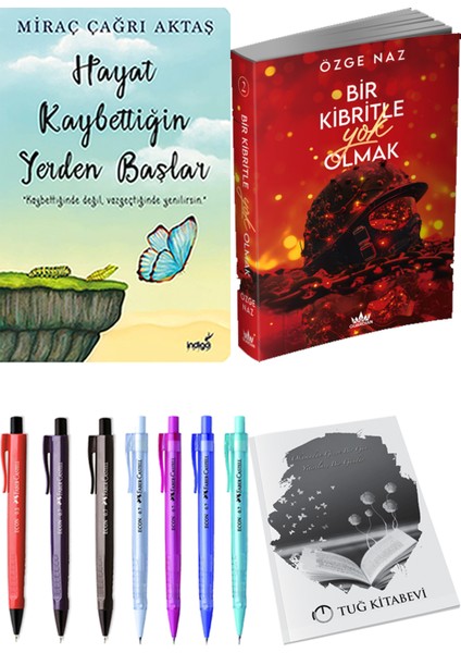 Bir Kibritle Yok Olmak 2 Özge Naz ve Hayat Kaybettiğin Yerden Başlar Miraç Çağrı Aktaş 2'li Set + Armağan