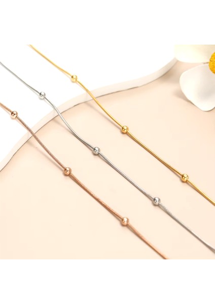 Çelik Boncuklu Zincir Kolye Unisex fırsatları