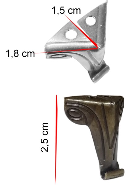 4 Adet Antik Dekoratif Sandık Kutu Ayak 2,5 cm modelleri