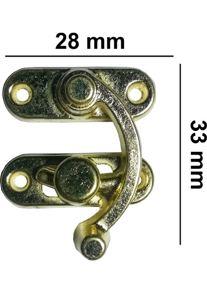 Orta Boy Sarı Yay Gözü Kancalı Kilit 10 adet Kutu Sandık ve Kapak Klipsi 28x33 mm fiyatları