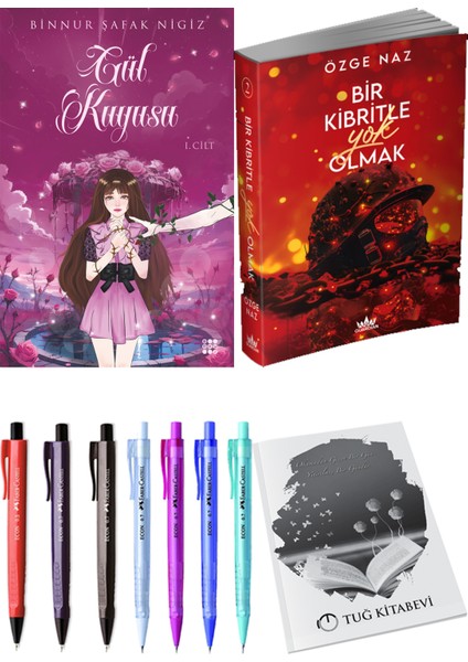 Bir Kibritle Yok Olmak 2 Özge Naz ve Gül Kuyusu 1 Binnur Şafak Nigiz 2'li Set + Armağan