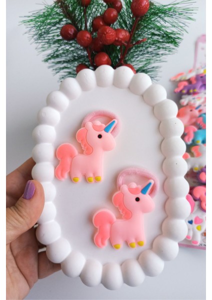 Kız Çocuk Unicorn Lastik Toka 2 Adet
