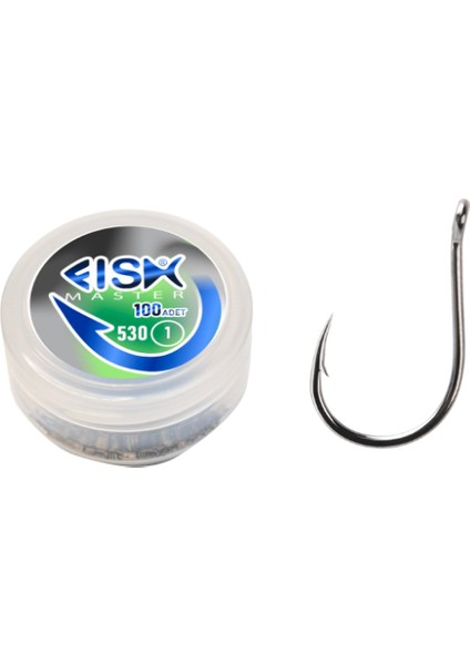 530 Black Nikel Delikli Olta Iğnesi 100 Adet Özel Kutulu